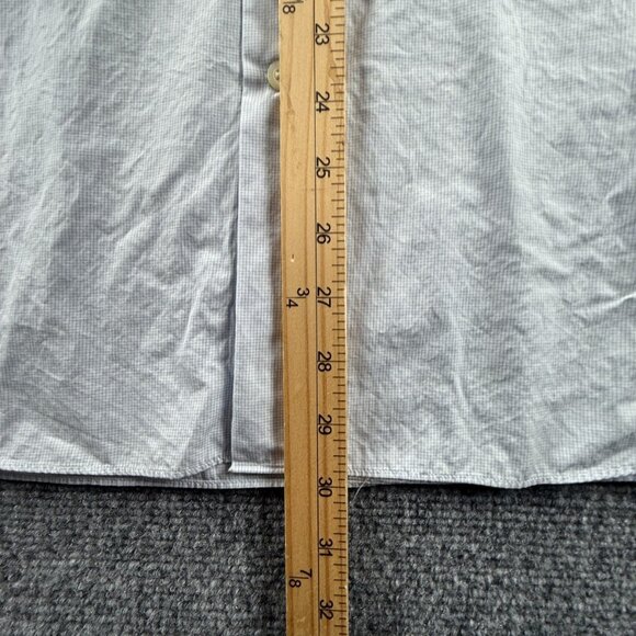 Faconnable 17 Check Blue Button Up Men Shirt French Long Sleeve Spread Adult - Picture 4 of 14